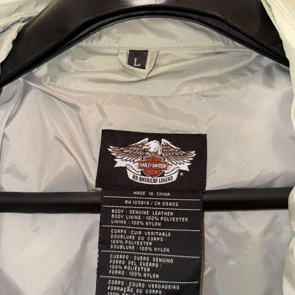 Harley-Davidson Women’s White Perforated Leather Jacket - Picture 4 of 7